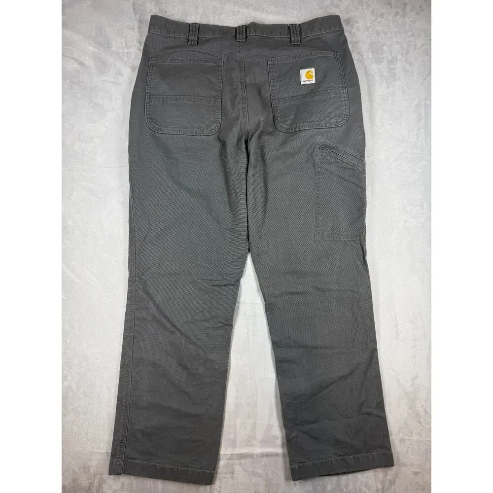 Carhartt Pants Men's 36x30 Gray Relaxed Fit Rugged Flex Rigby Work